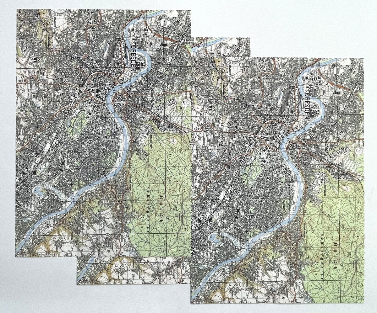 A4 Landkartenpapier Sondermotiv Dresden/Elbe – 20 Blatt