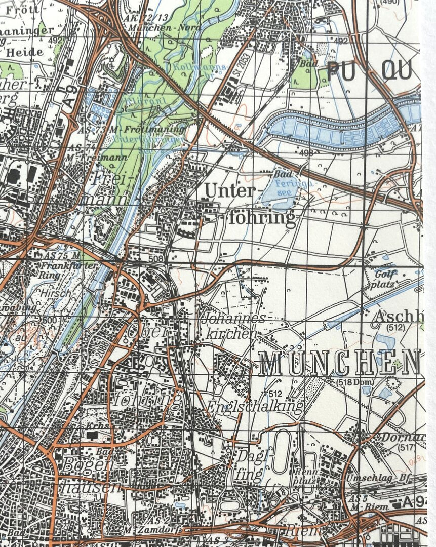 A4 Landkartenpapier Sondermotiv München – 100 Blatt