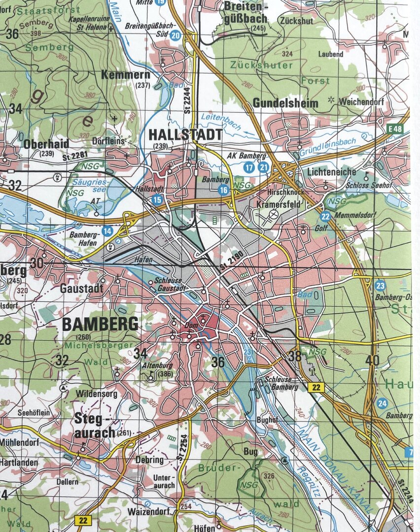 A4 Landkartenpapier Sondermotiv Bamberg – 250 Blatt