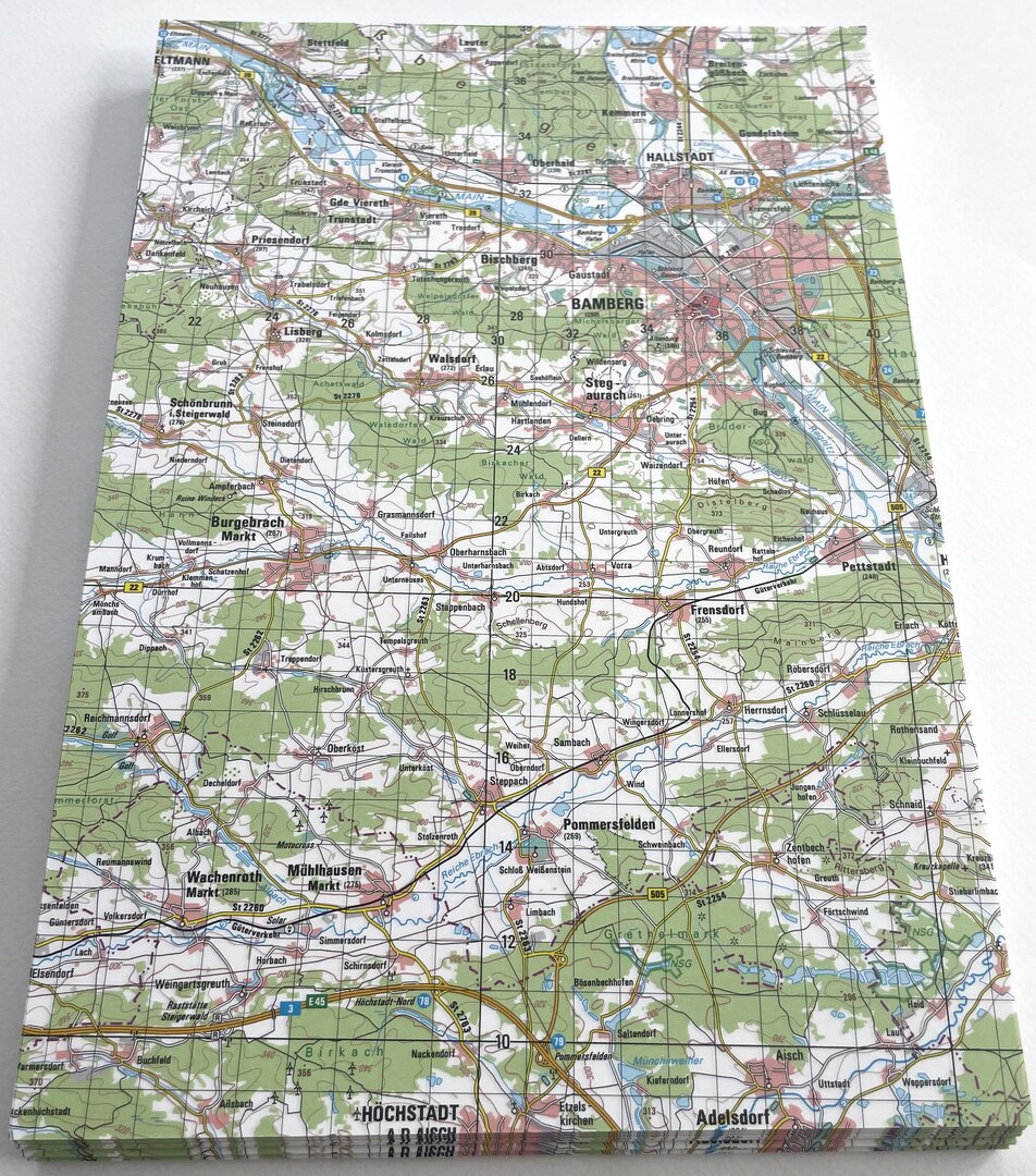 A4 Landkartenpapier Sondermotiv Bamberg – 100 Blatt
