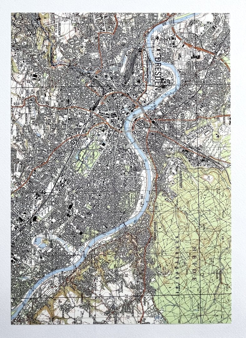 A4 Landkartenpapier Sondermotiv Dresden/Elbe – 250 Blatt