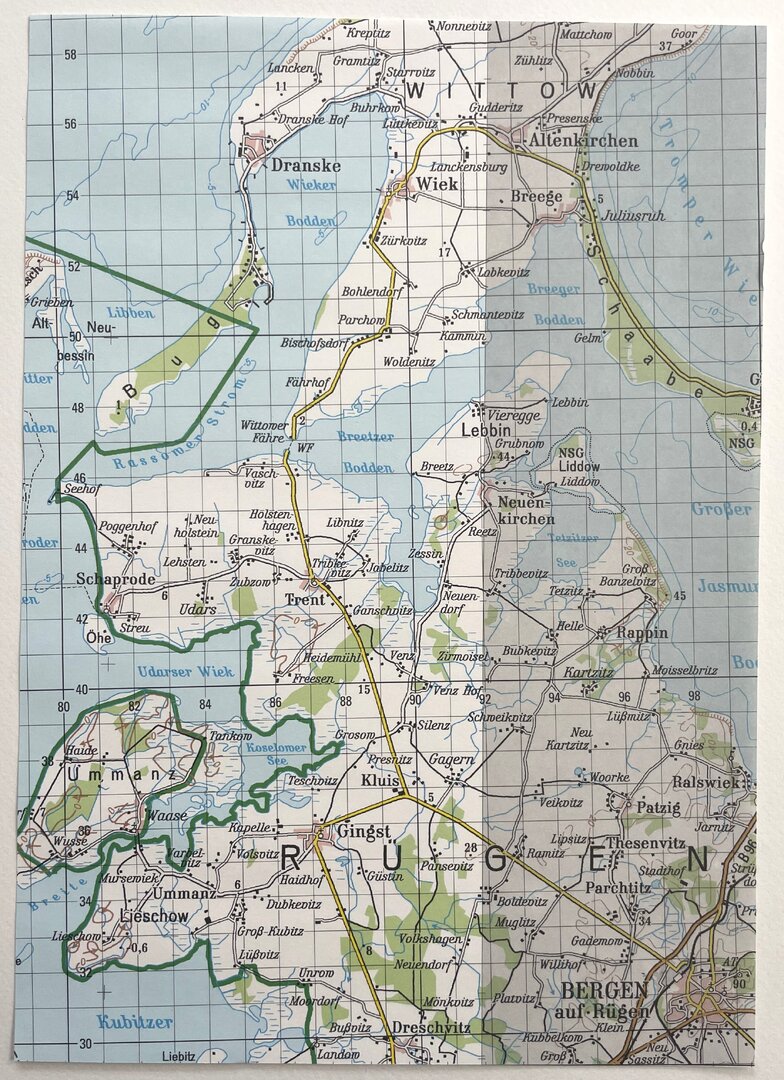 A4 Landkartenpapier Sondermotiv Rügen/Ostsee – 20 Blatt