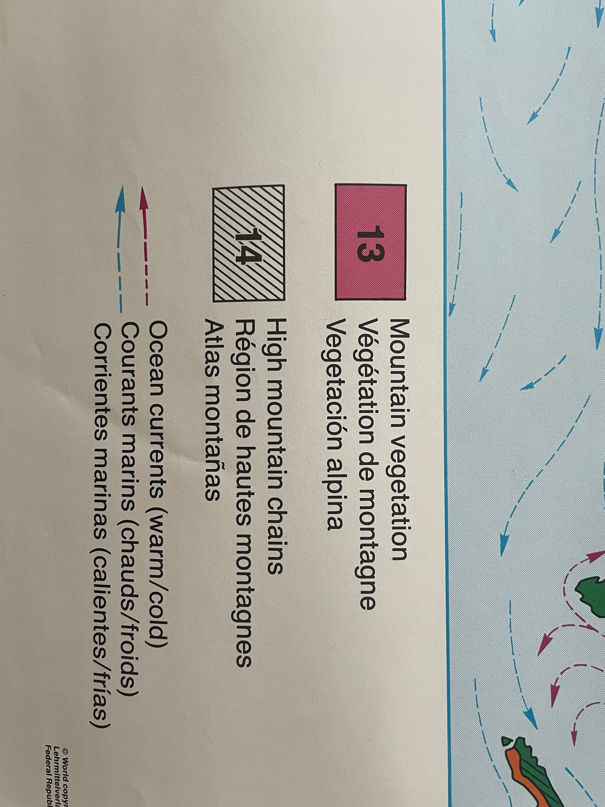 Lehrmitteltafel / Schulwandtafel Vegetationszonen
